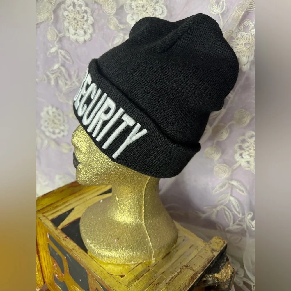 Black 'Security' Knit Beanie
